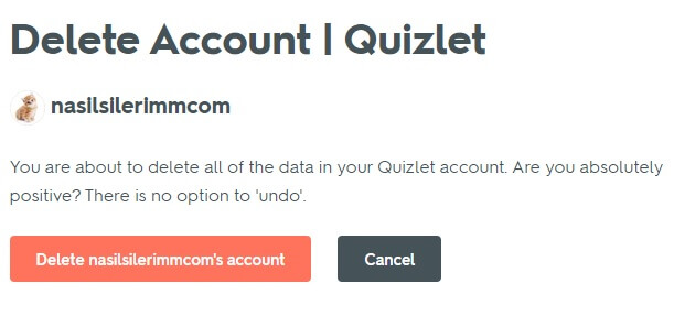 Delete Quizlet Account