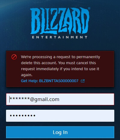 Удаление учетной записи Blizzard