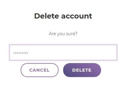 How to delete zedge account