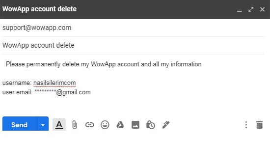 cómo eliminar la cuenta de wowapp