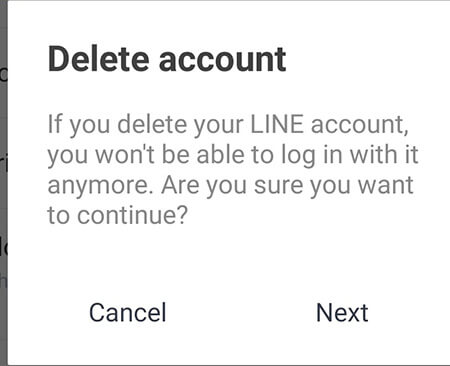 how to delete a line account