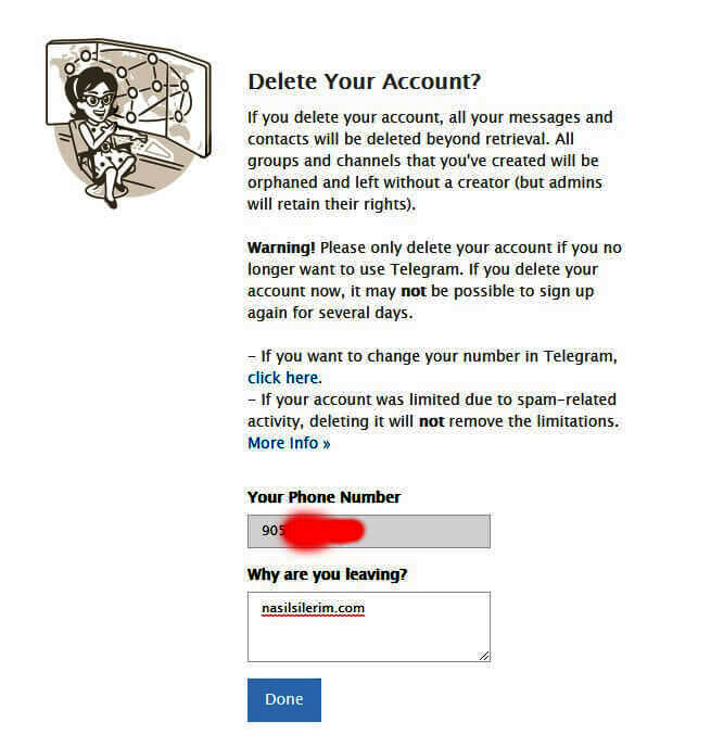 telegram account closure